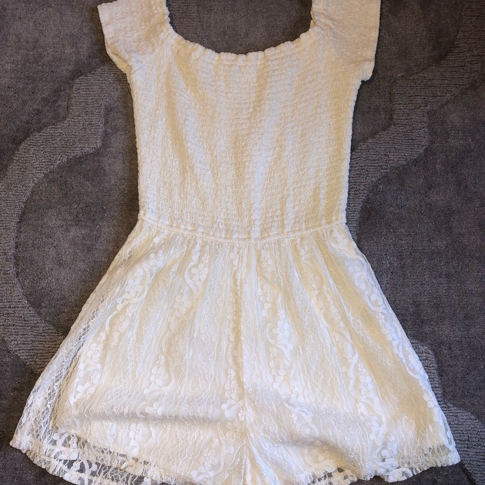 White off the shoulder romper